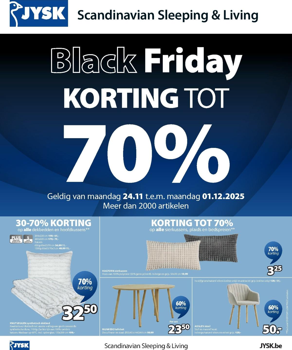 De JYSK folder geldig vanaf 24/11 t/m 01/12
