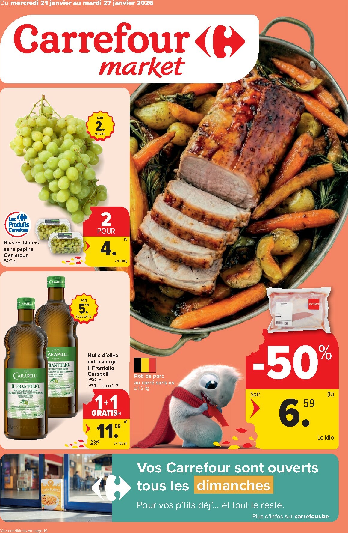 De Carrefour Market folder geldig vanaf 21/01 t/m 27/01