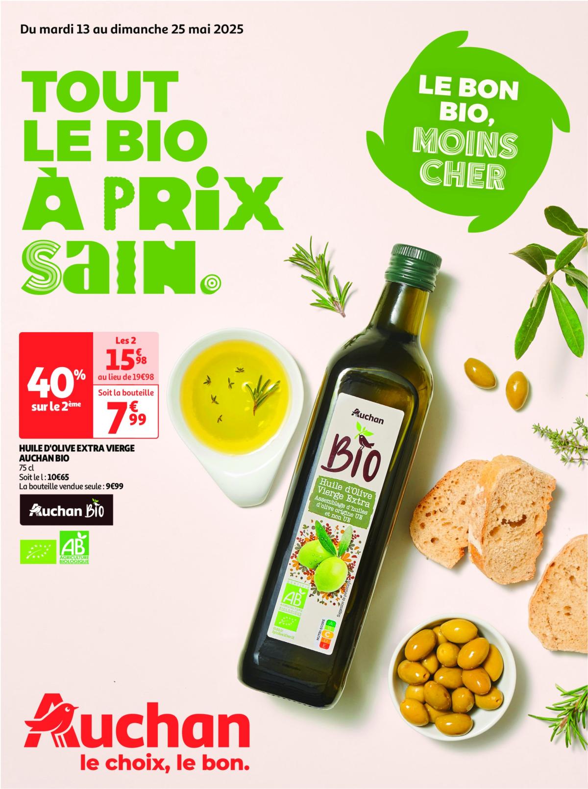 Auchan - Tout le bio à prix sain folder geldig vanaf 13/05 - 25/05