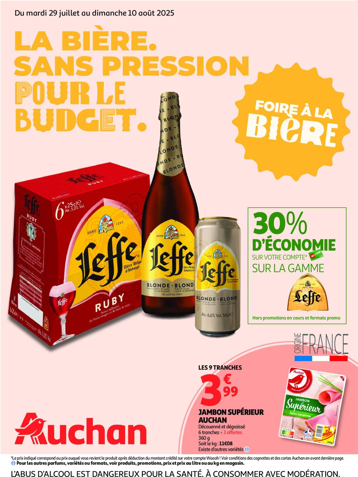 Auchan - Foire à la bière : sans pression pour le budget folder geldig vanaf 29/07 - 10/08