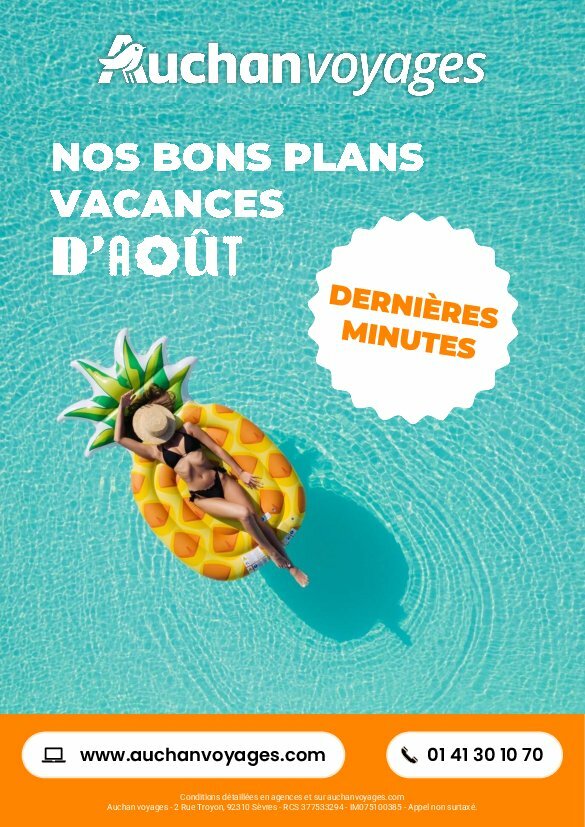 Auchan - Voyages : bons plans vacances d'août ! folder geldig vanaf 01/08 - 31/08