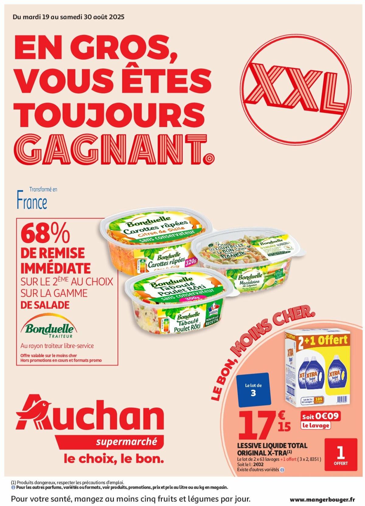 Auchan - XXL : En gros, vous êtes toujours gagnant dans votre super folder geldig vanaf 19/08 - 30/08