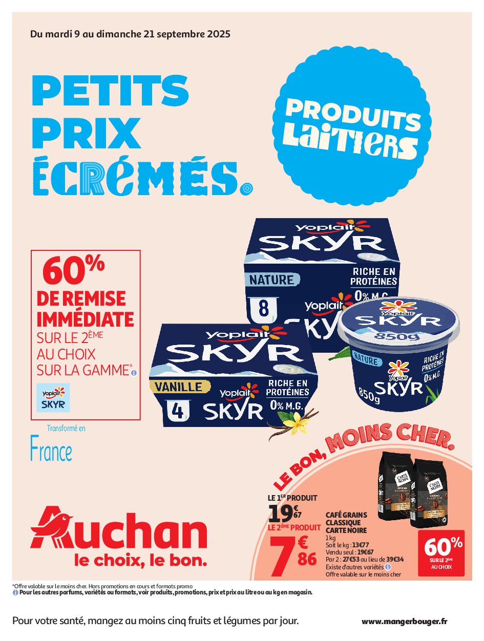 Auchan - Petits prix écrémés folder geldig vanaf 09/09 - 21/09