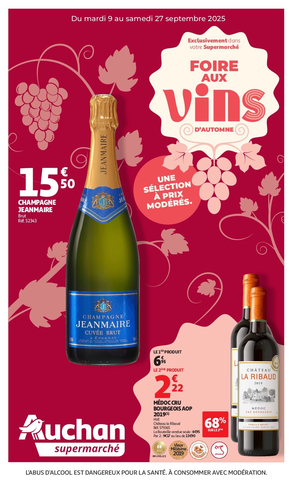Auchan supermarché - Foire aux Vins folder geldig vanaf 09/09 - 27/09