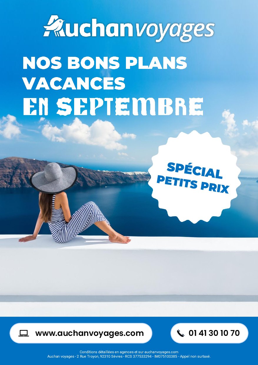 Auchan voyages - bons plans vacances ! folder geldig vanaf 01/09 - 30/09
