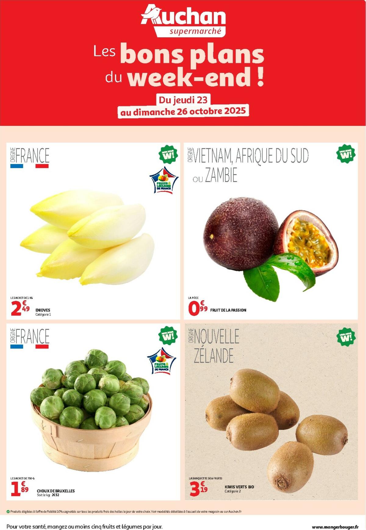 De Auchan Supermarché - Les bons plans du week-end dans votre super folder geldig vanaf 23/10 t/m 26/10