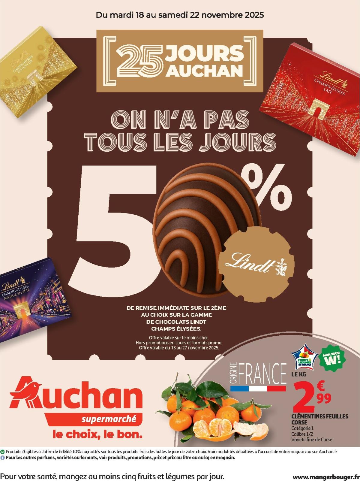 De Auchan Supermarché folder geldig vanaf 18/11 t/m 22/11