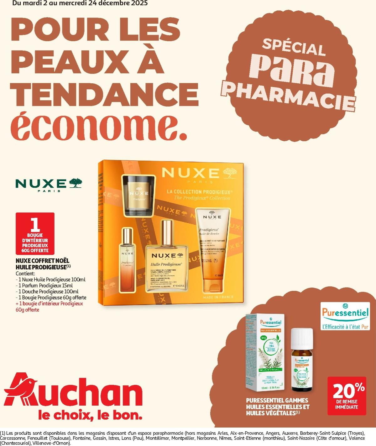 De Auchan - Pour les peaux à tendance économe folder geldig vanaf 02/12 t/m 24/12