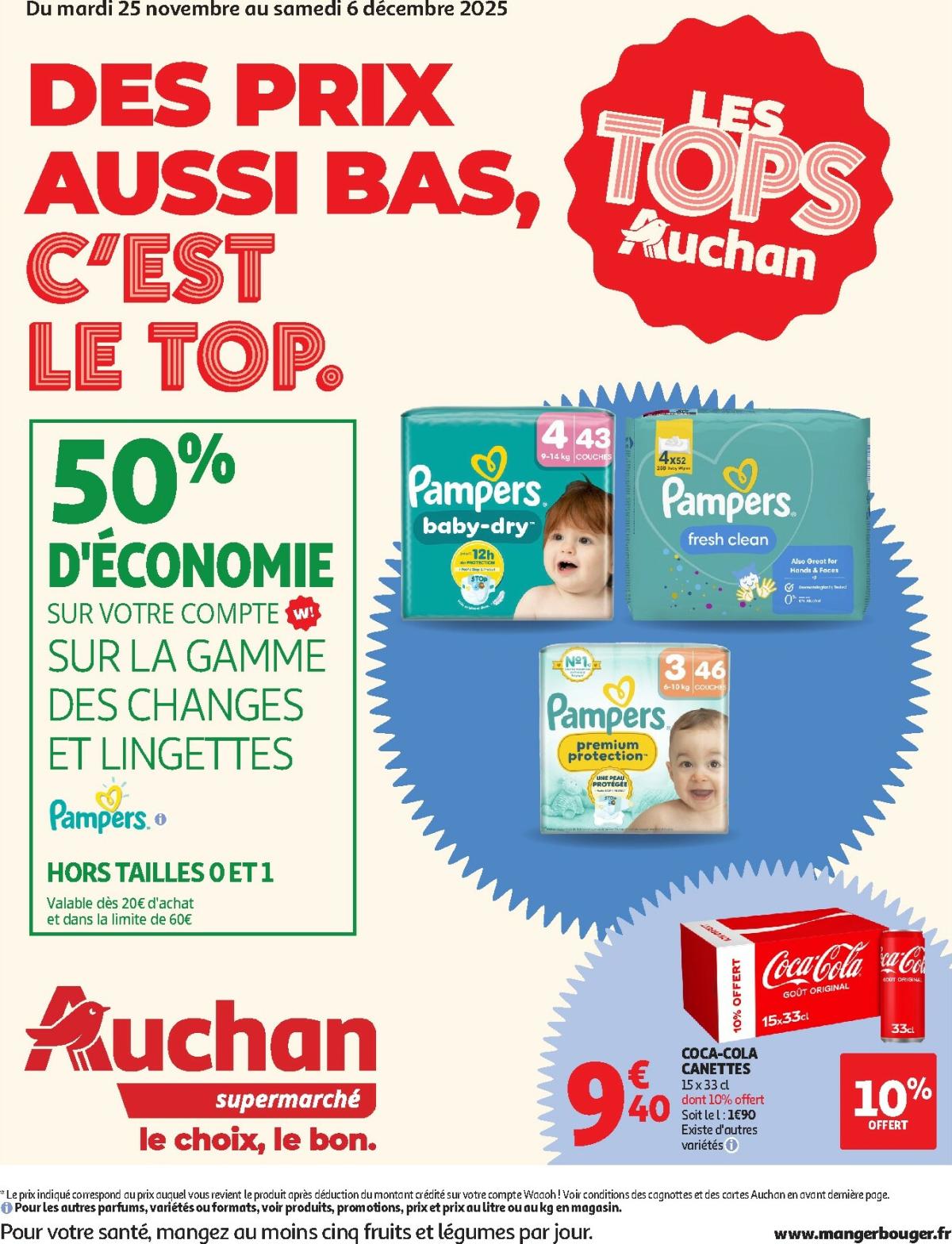 De Auchan - Des prix aussi bas, c'est le Top dans votre super folder geldig vanaf 25/11 t/m 06/12