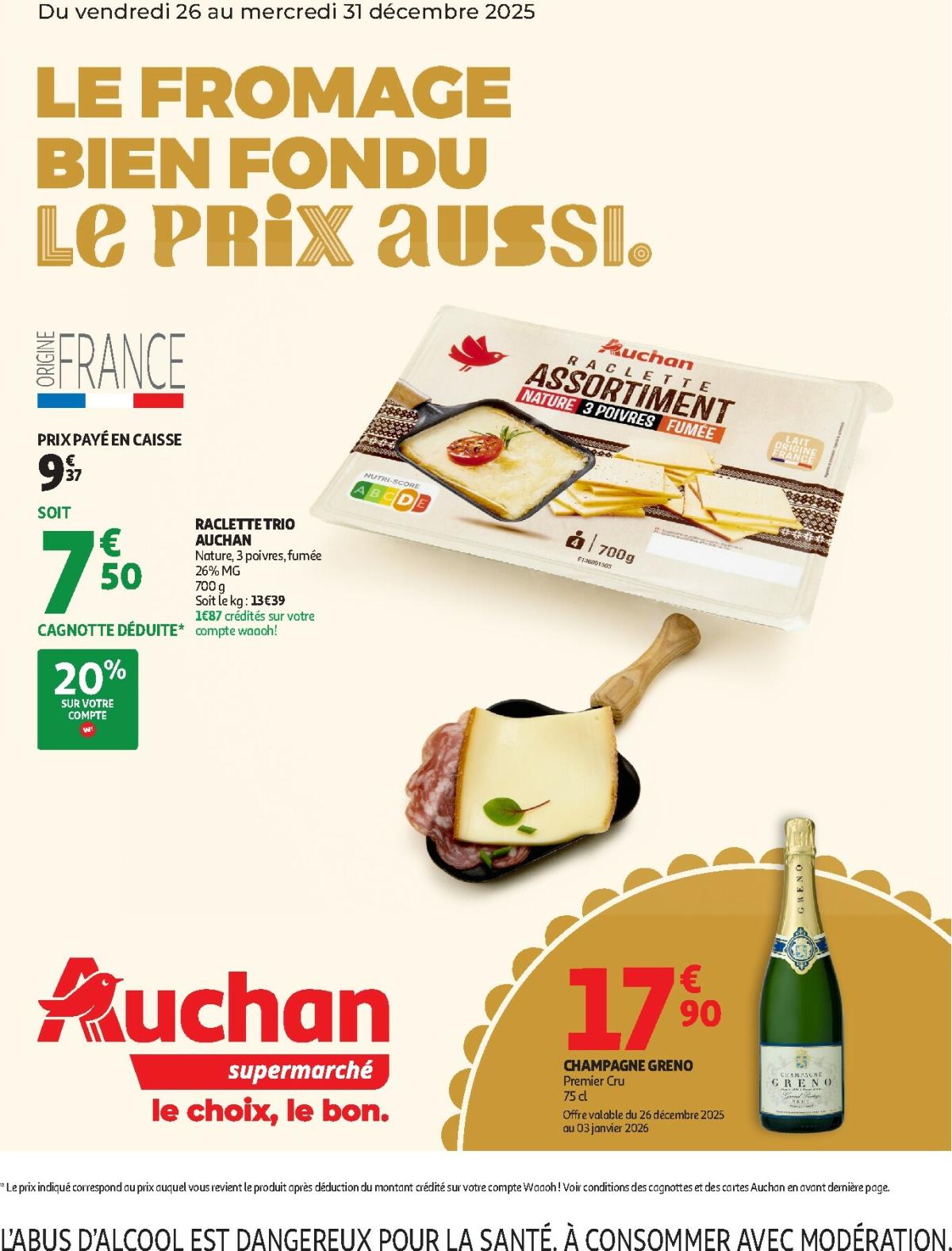 De Auchan Supermarché - Du fromage au bon prix folder geldig vanaf 26/12 t/m 31/12