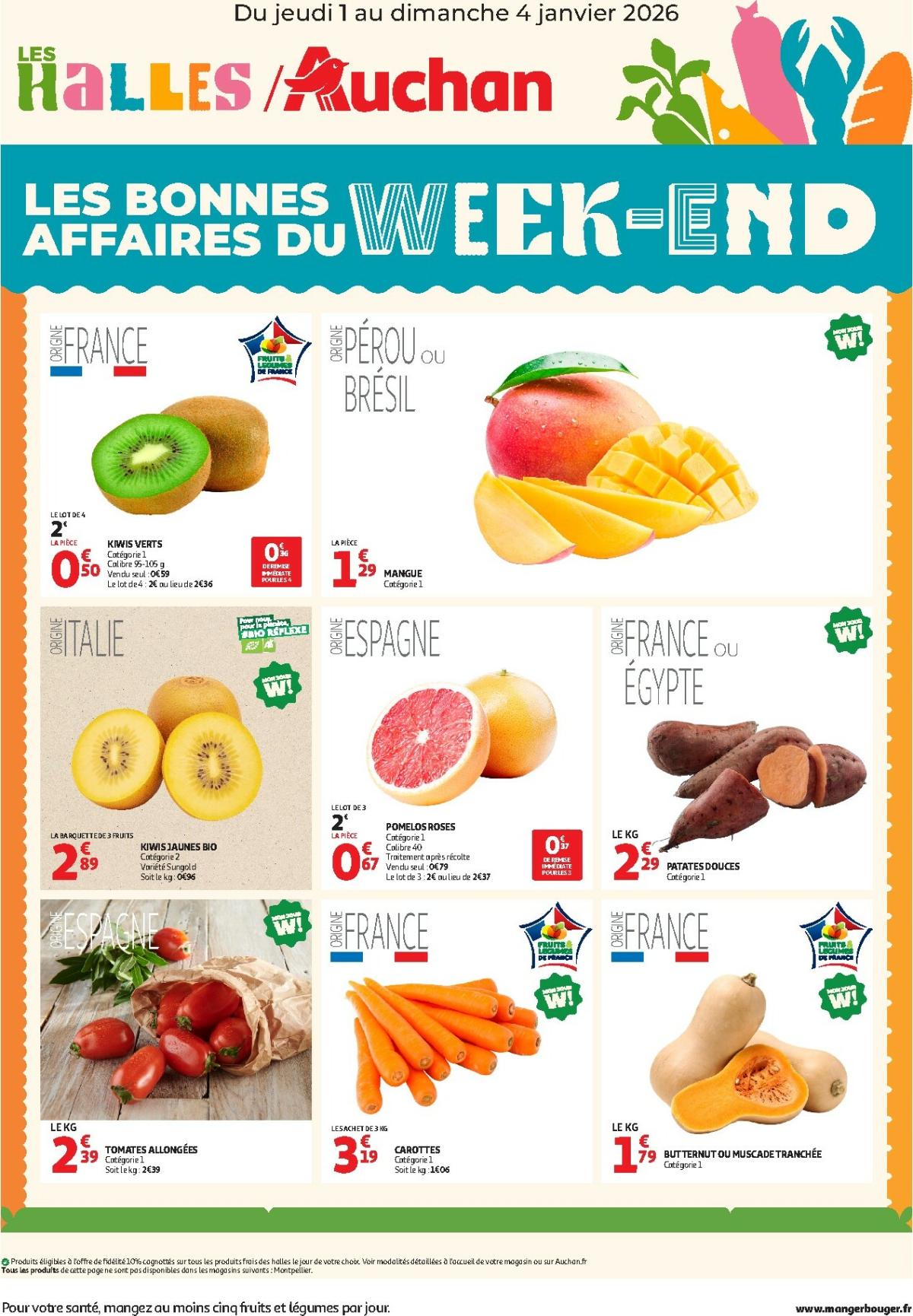 De Auchan - Les bons plans du week-end dans votre hyper ! folder geldig vanaf 01/01 t/m 04/01
