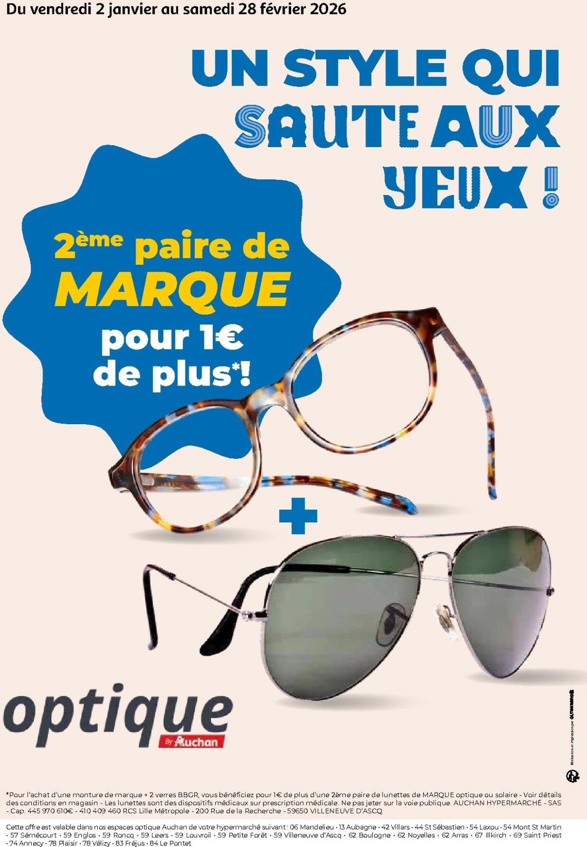 De Auchan - Optique : un style qui saute aux yeux folder geldig vanaf 02/01 t/m 28/02