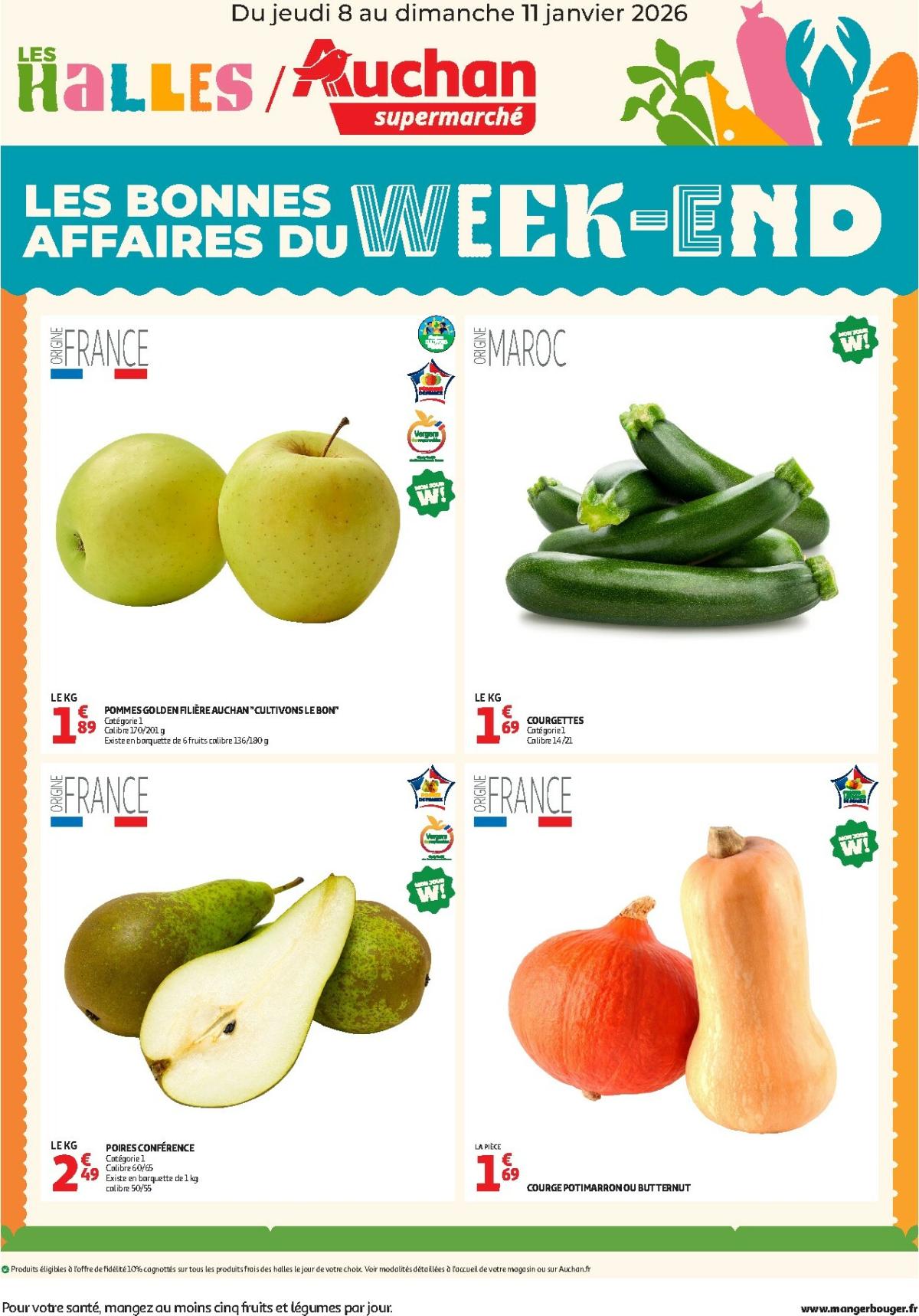 De Auchan supermarché - Les bons plans du week-end dans votre super ! folder geldig vanaf 08/01 t/m 11/01