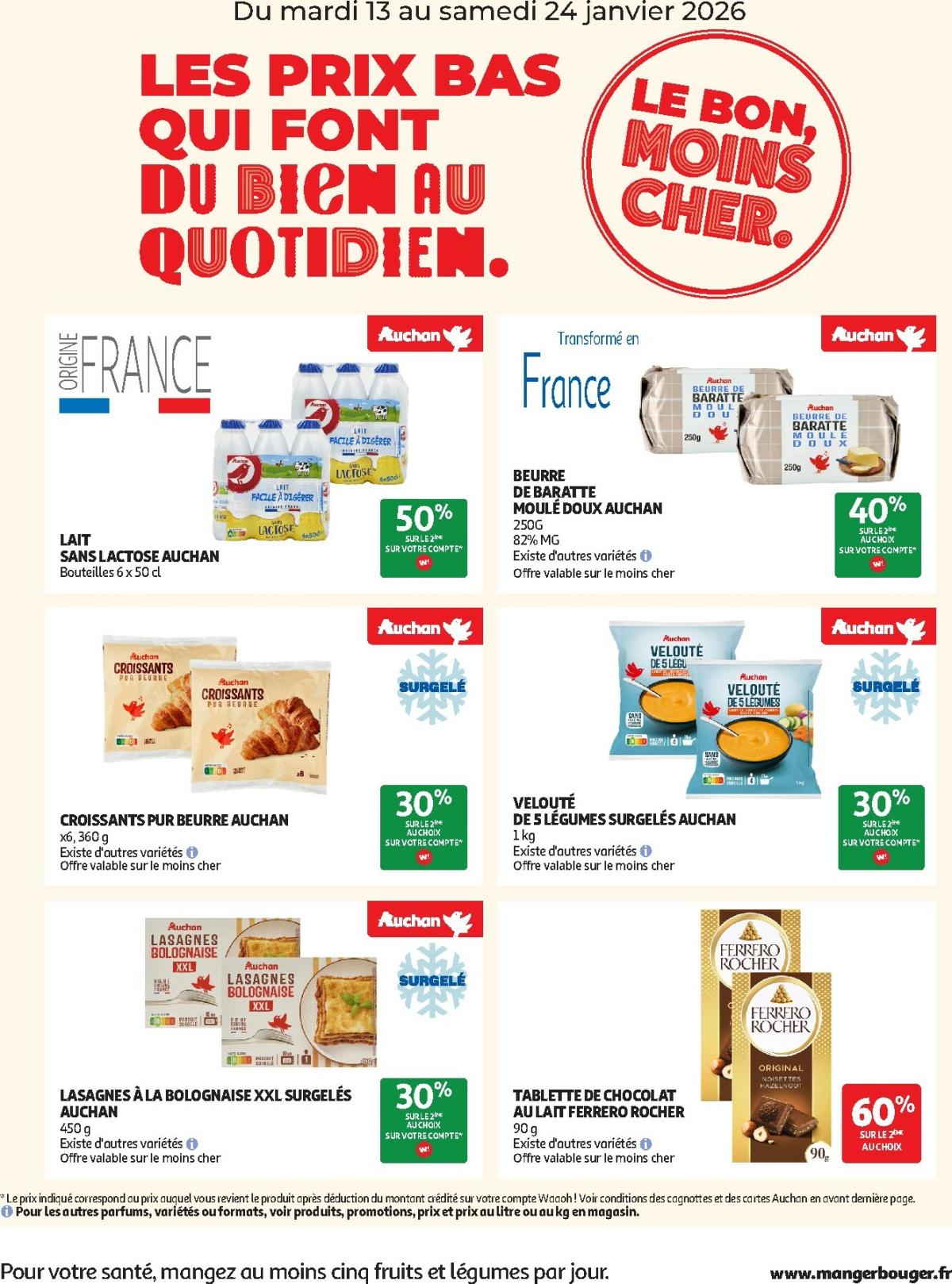 De Auchan Supermarché - Prix bas au quotidien folder geldig vanaf 13/01 t/m 24/01