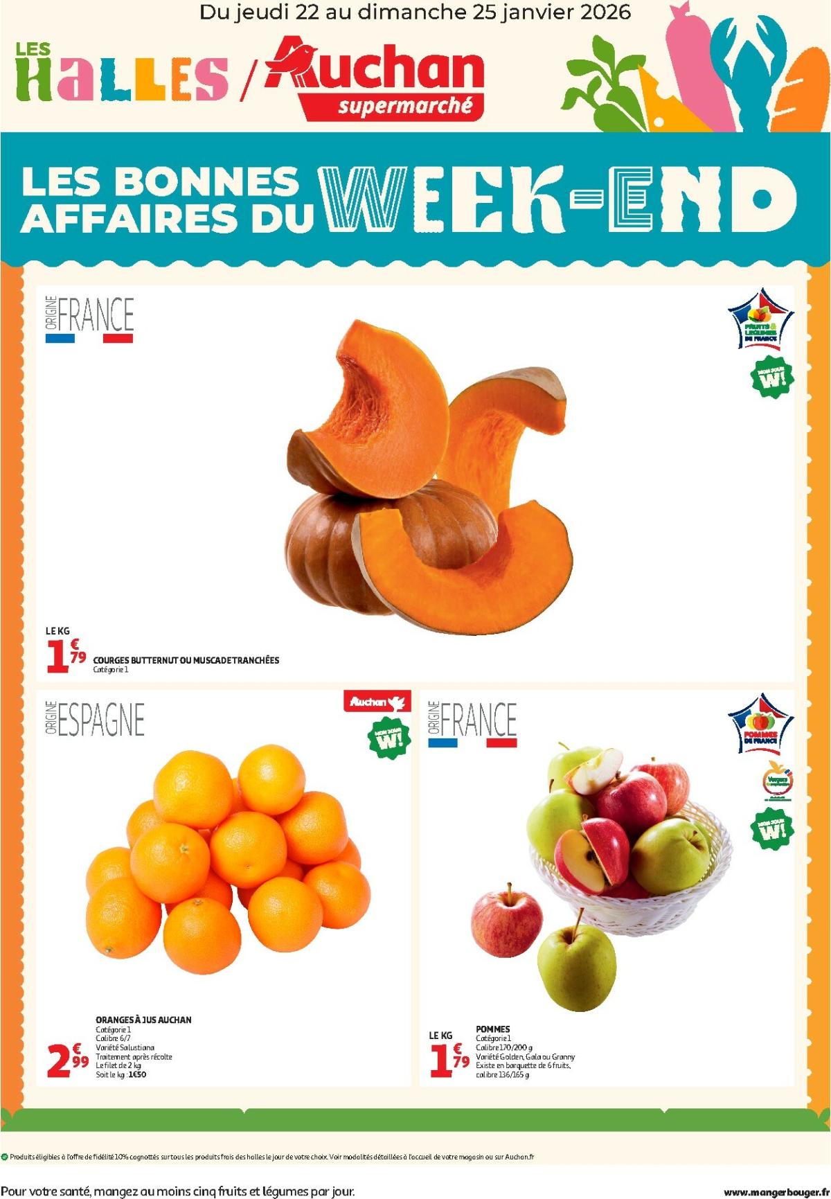 De Auchan supermarché - Les bons plans du week-end dans votre super ! folder geldig vanaf 22/01 t/m 25/01