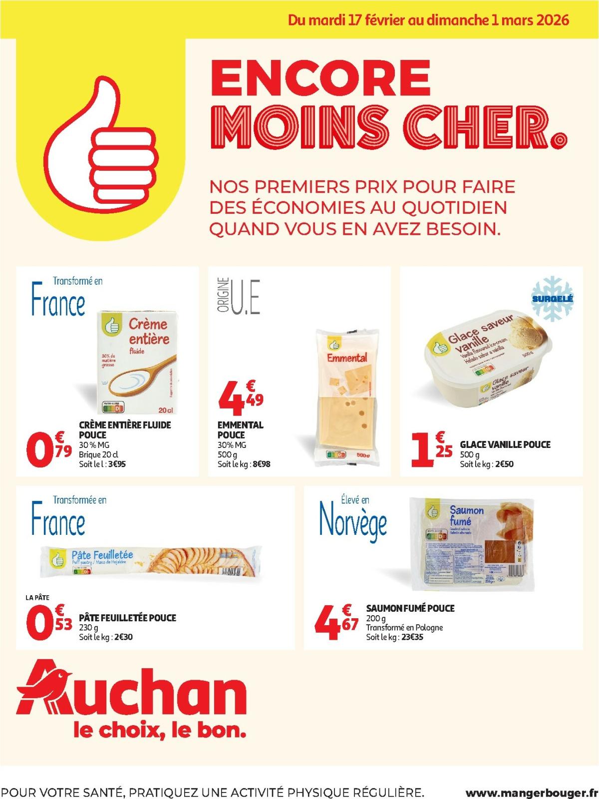 De Auchan - Petits prix marque Pouce folder geldig vanaf 17/02/2026 t/m 01/03/2026