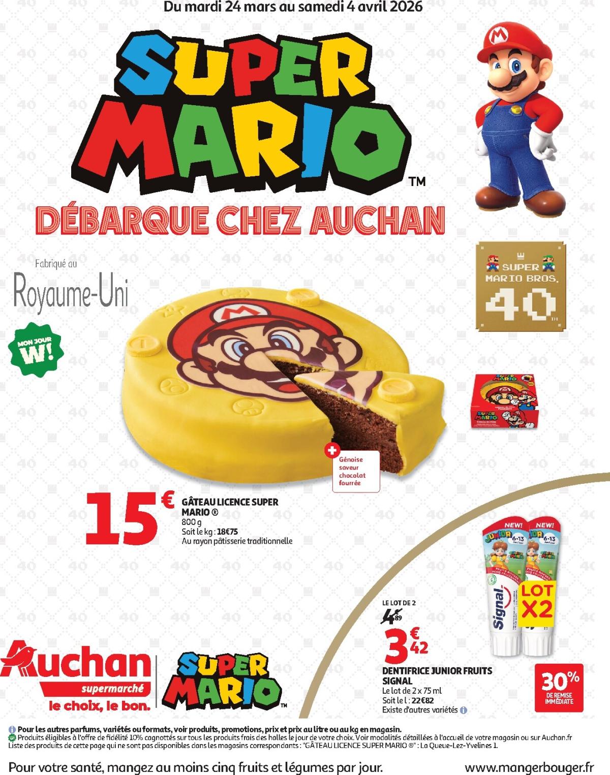 De Auchan Supermarché - Super Mario Bros folder geldig vanaf 24/03/2026 t/m 04/04/2026