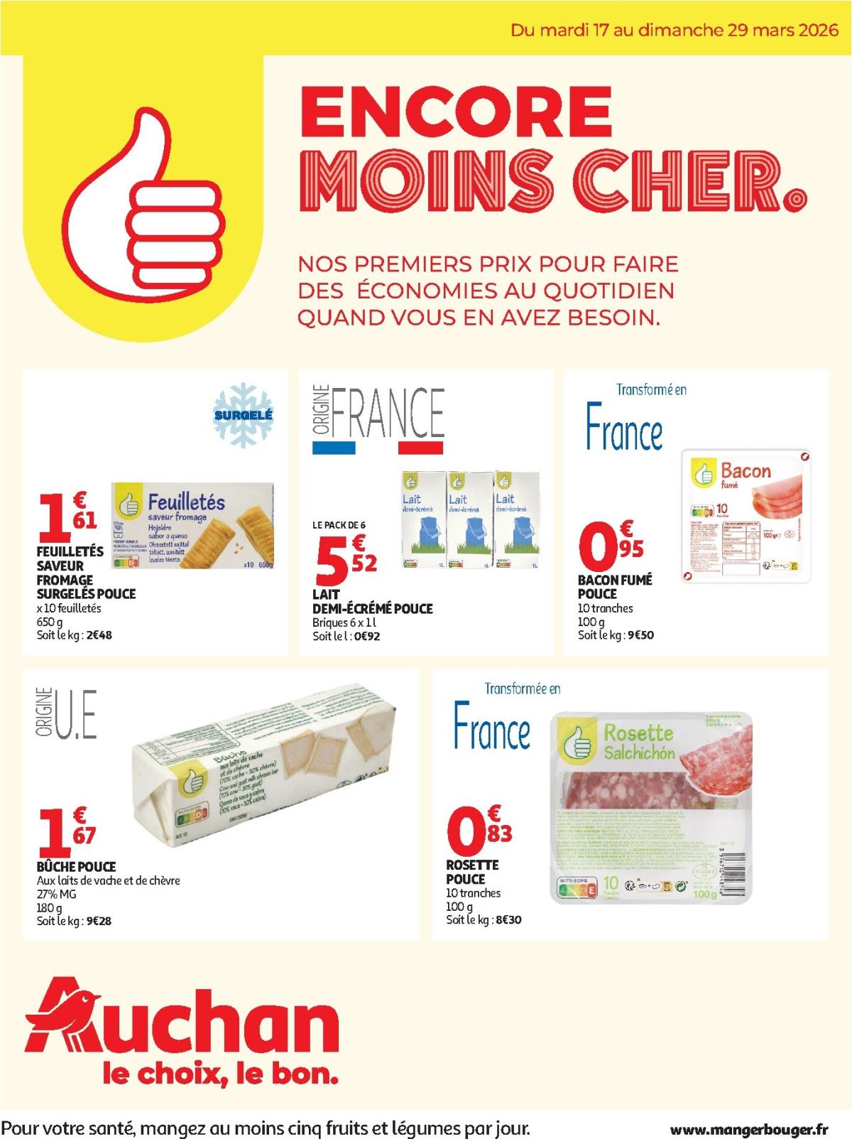 De Auchan - Petits prix marque Pouce folder geldig vanaf 17/03/2026 t/m 29/03/2026