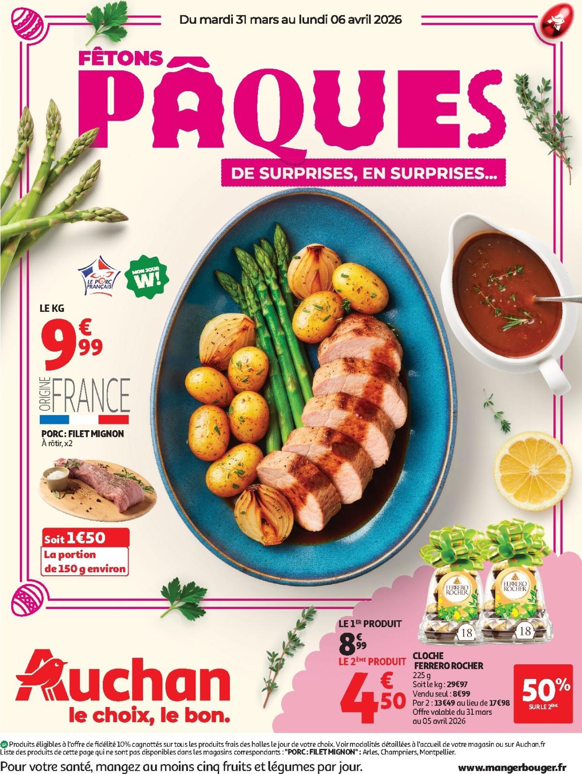 De Auchan - Pâques hypers - Hypermarché folder geldig vanaf 31/03/2026 t/m 06/04/2026