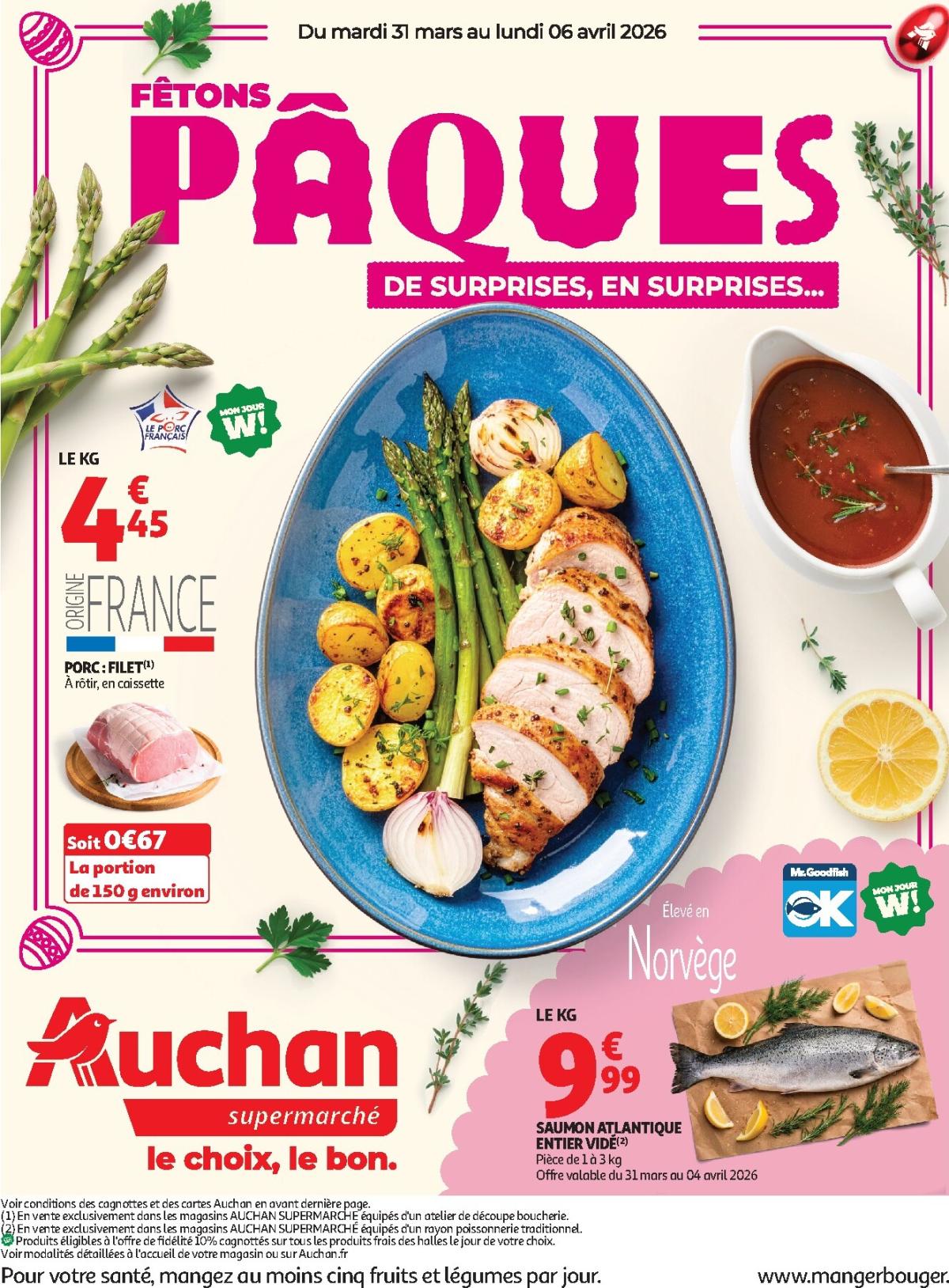 De Auchan - Pâques supers - Supermarché folder geldig vanaf 31/03/2026 t/m 06/04/2026