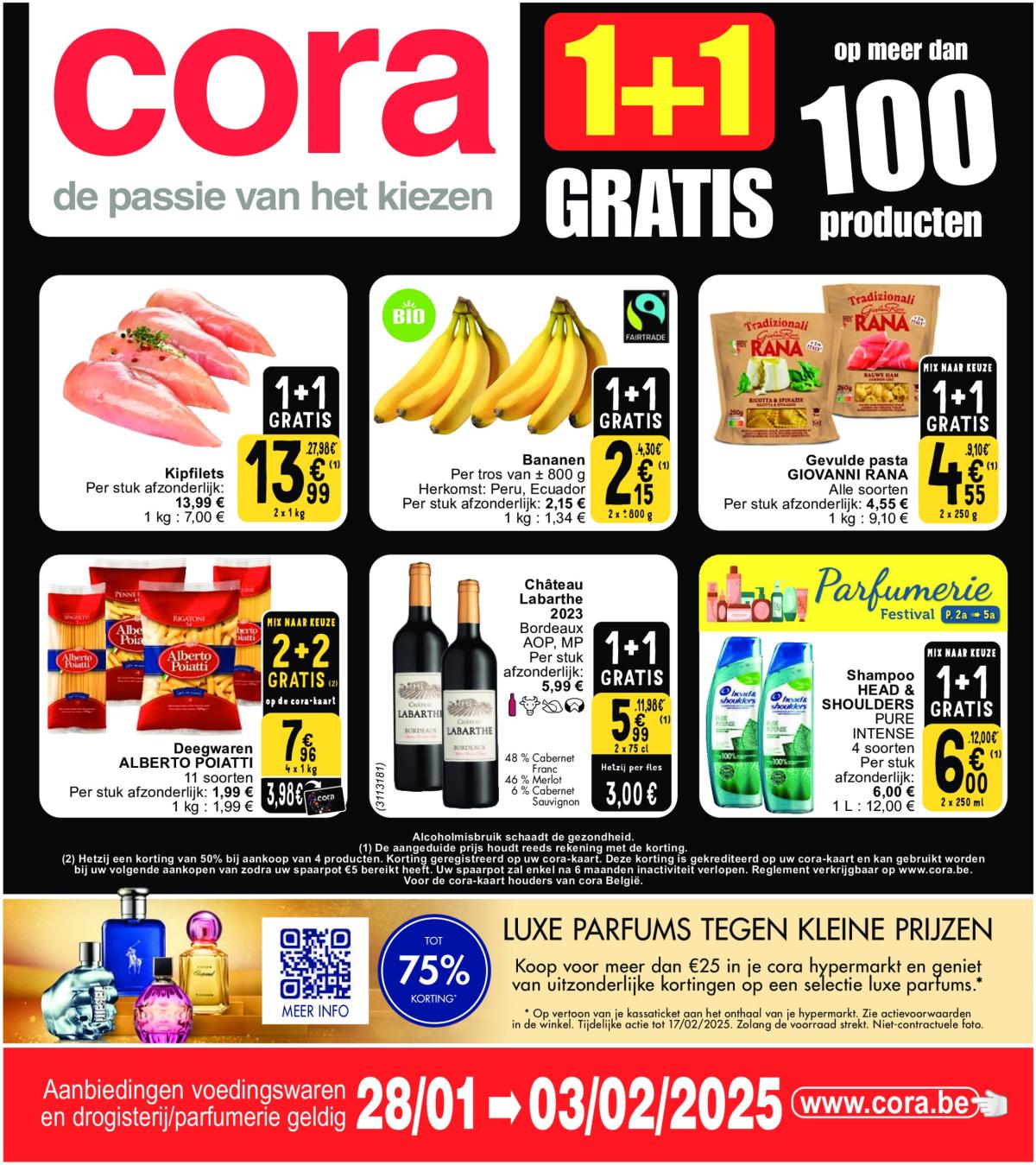 Cora - 1+1 gratis folder geldig vanaf 28/01 - 03/02