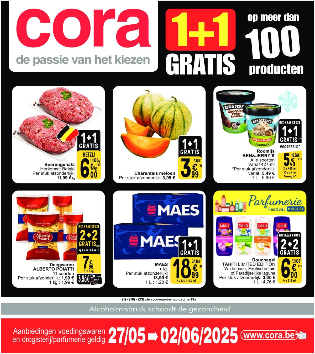 Cora - 1+1 Gratis folder geldig vanaf 27/05 - 02/06