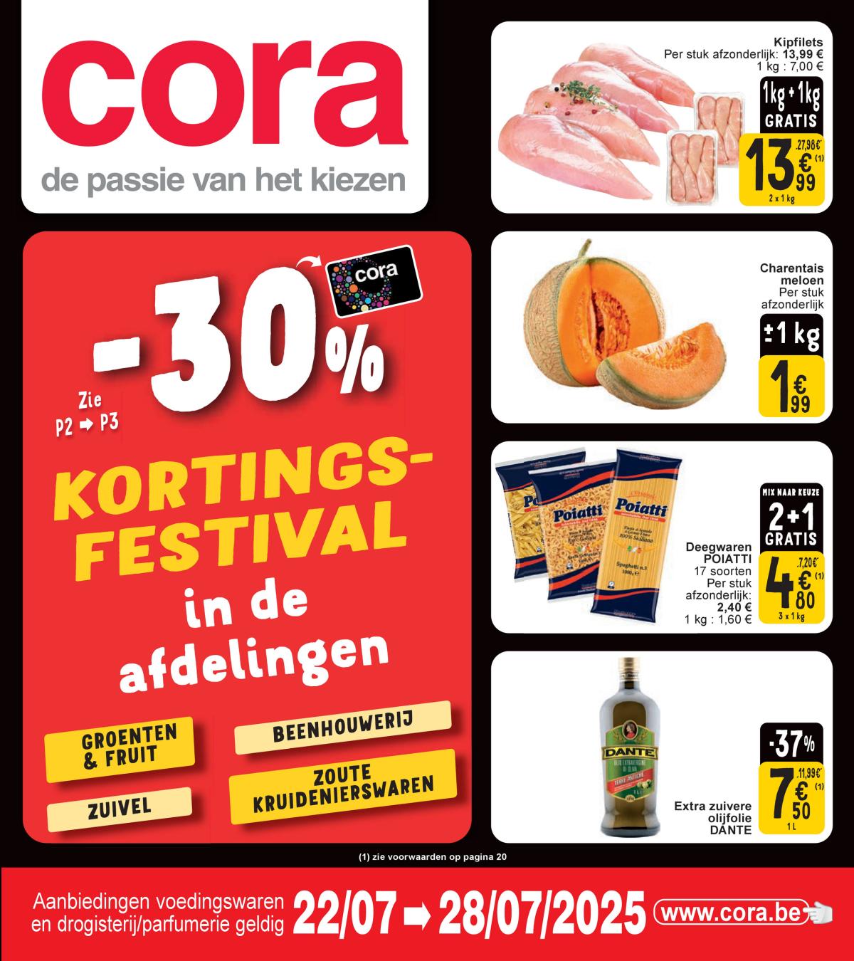 Cora - Kortingsfestival folder geldig vanaf 22/07 - 28/07