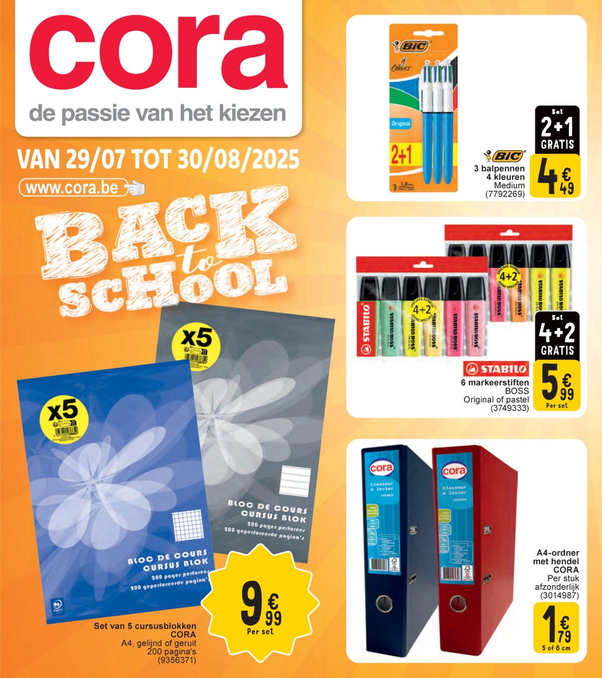 Cora - Back to school folder geldig vanaf 29/07 - 30/08