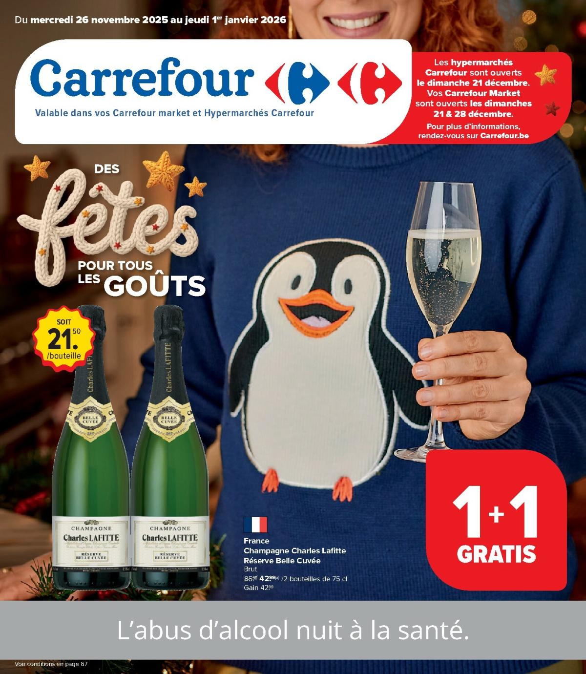 De Carrefour - Des fêtes pour tous les goûts! folder geldig vanaf 26/11 t/m 01/01