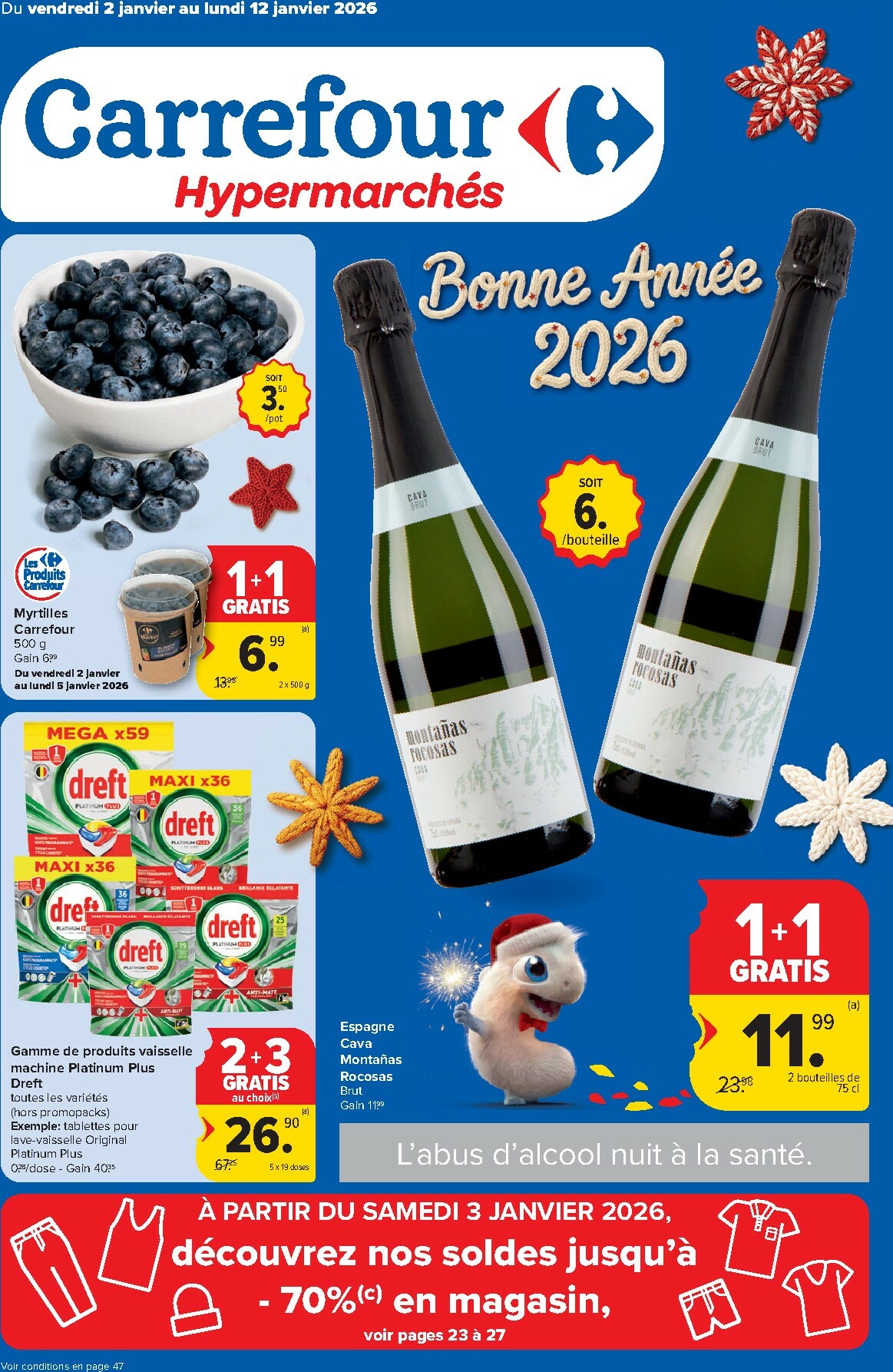 De Carrefour Hypermarchés folder geldig vanaf 02/01 t/m 12/01