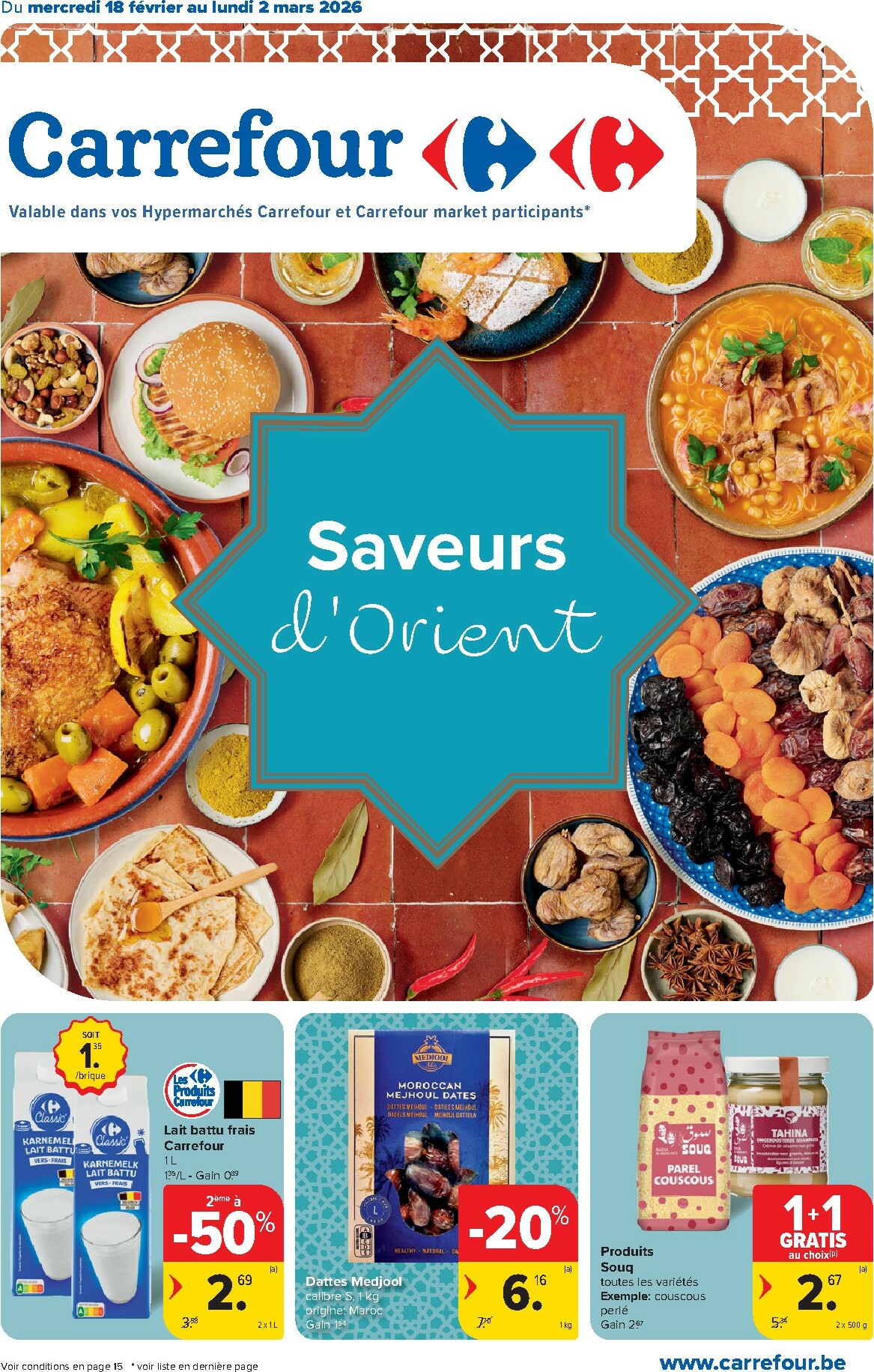 De Carrefour - Saveurs d'Orient folder geldig vanaf 18/02/2026 t/m 02/03/2026