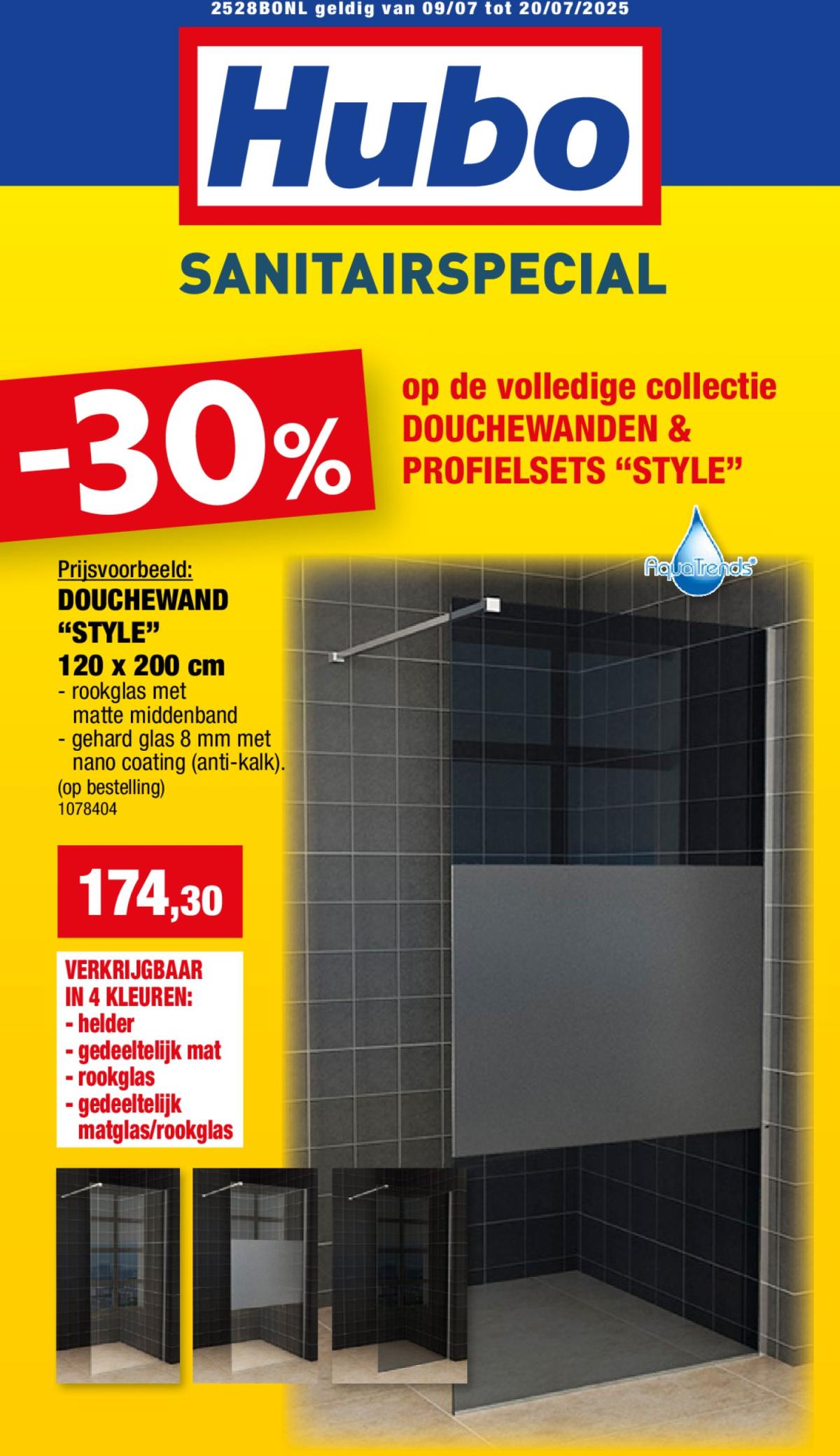 Hubo - Sanitairspecial folder geldig vanaf 09/07 - 20/07
