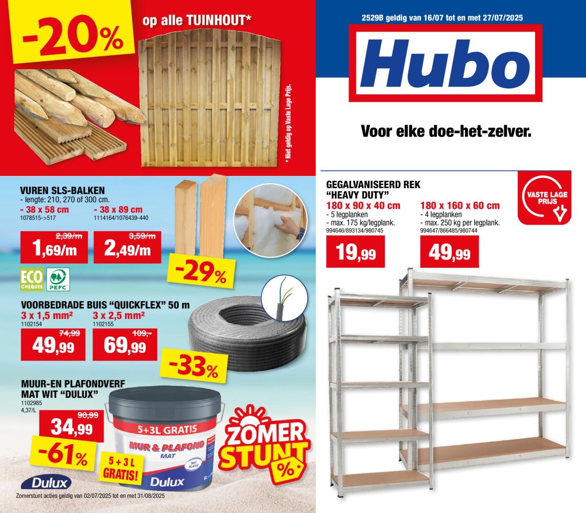 Hubo folder geldig vanaf 16/07 - 27/07