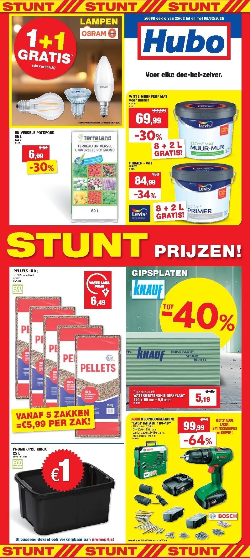 De Hubo folder geldig vanaf 25/02/2026 t/m 08/03/2026