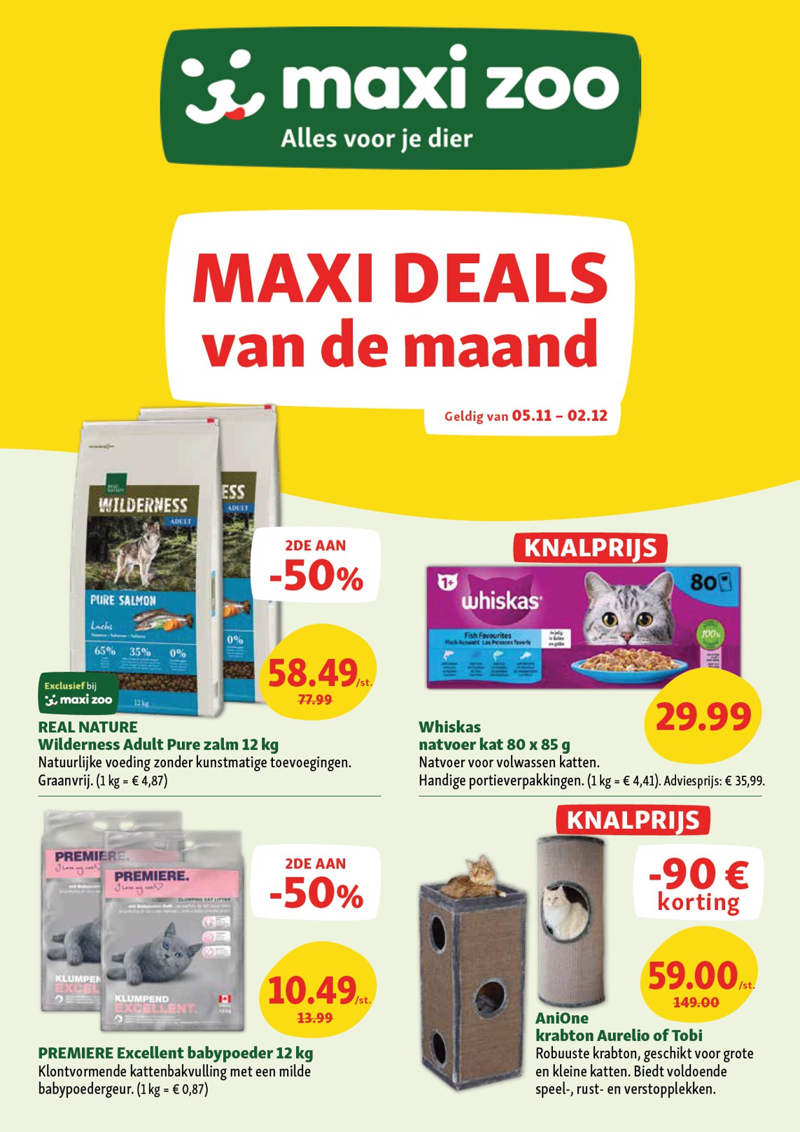 De Maxizoo folder geldig vanaf 05/11 t/m 02/12