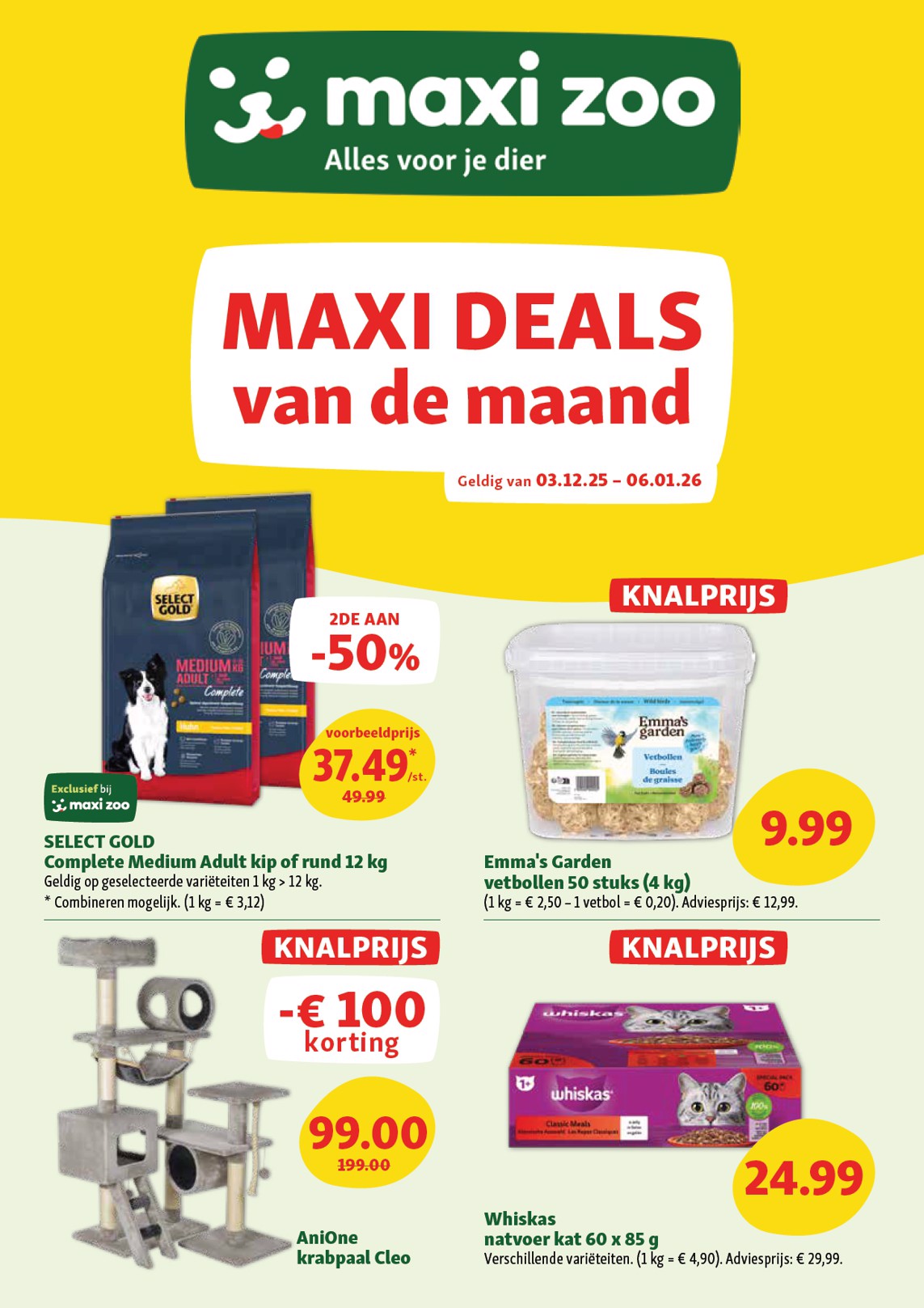 De Maxizoo folder geldig vanaf 03/12 t/m 06/01