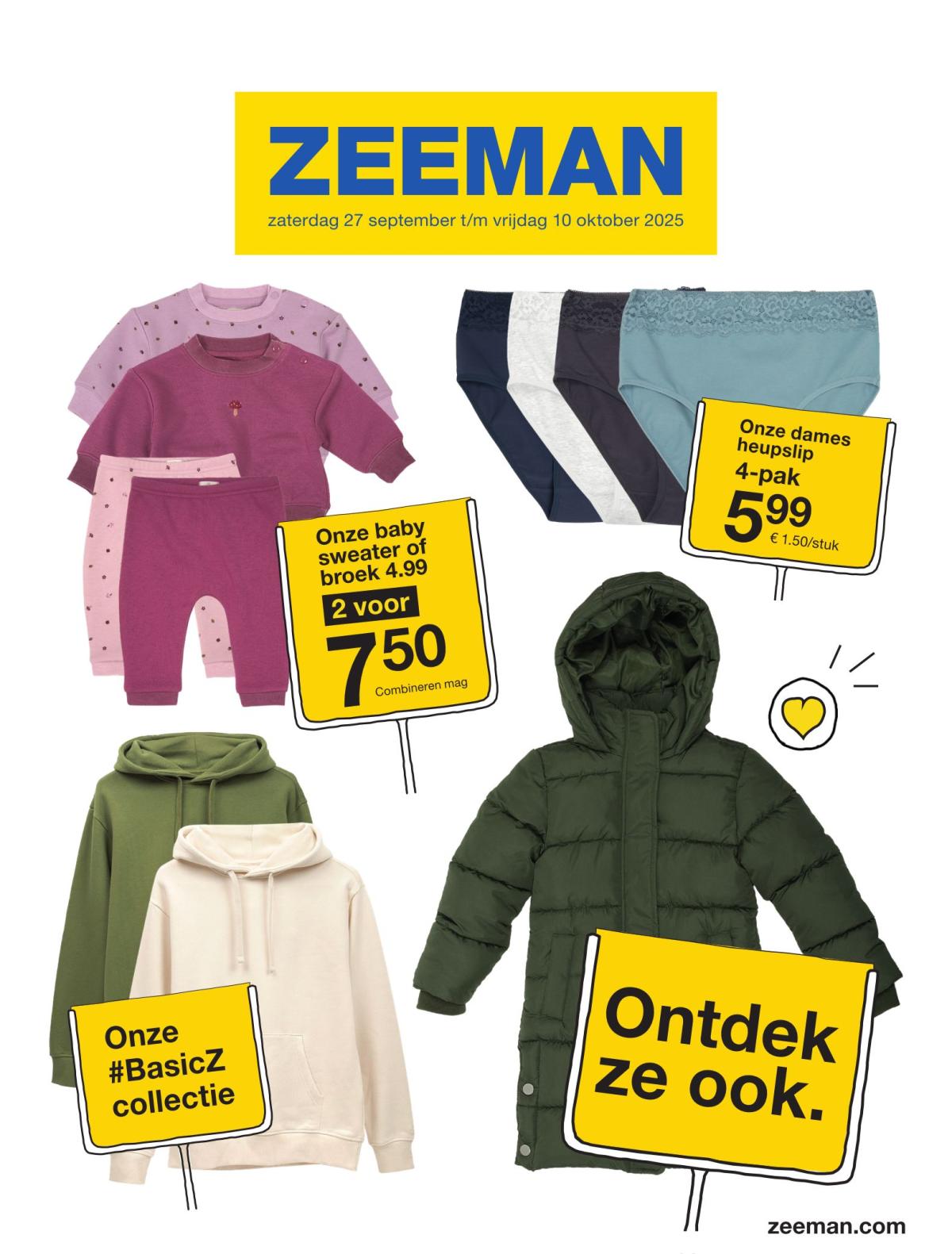 Zeeman folder geldig vanaf 27/09 - 10/10