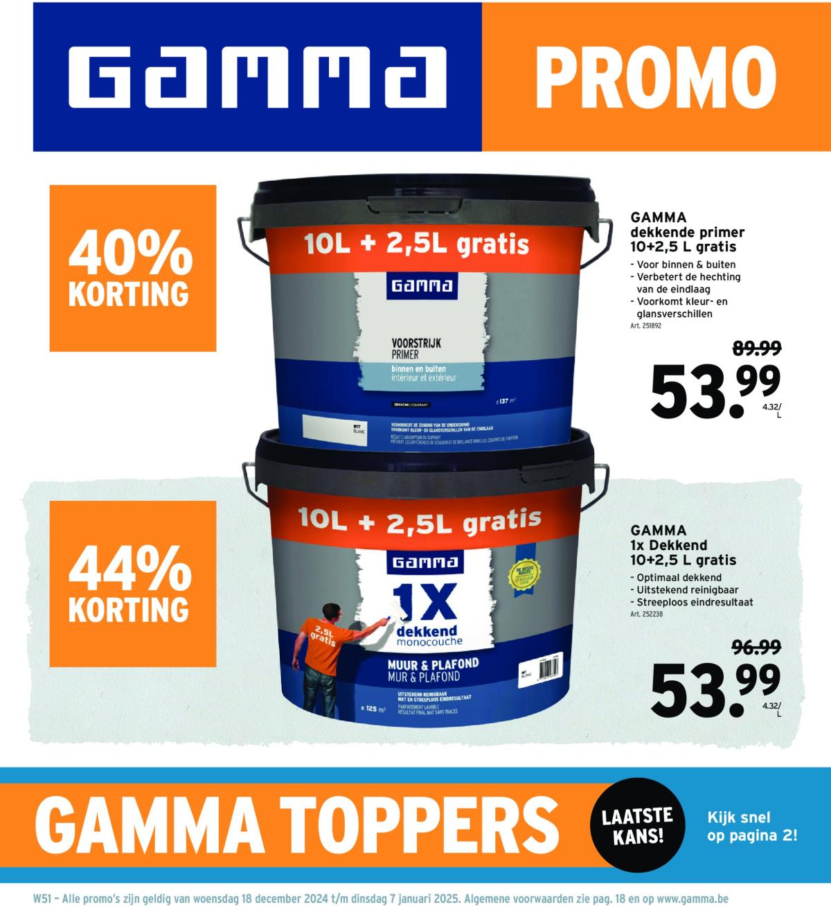 Gamma folder geldig vanaf 18/12 - 07/01