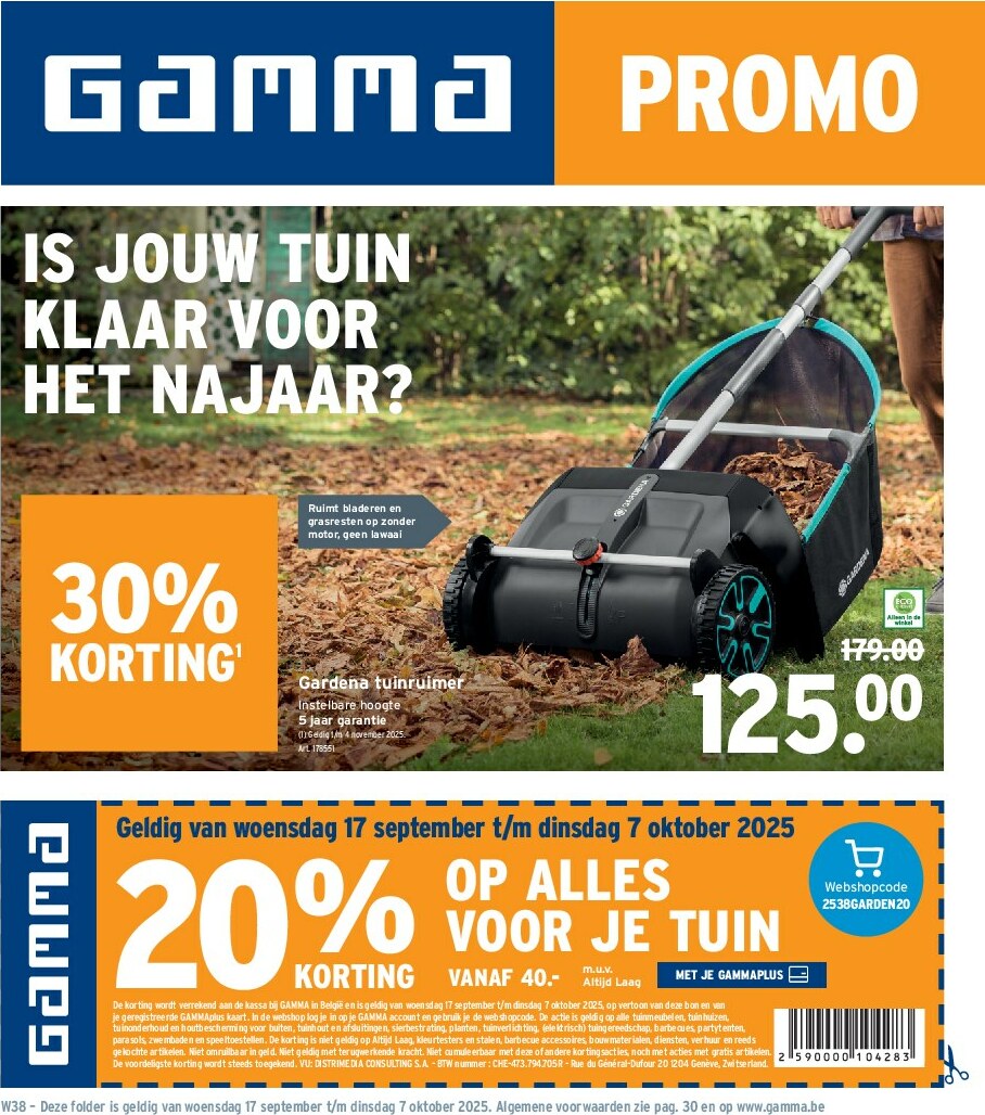Gamma folder geldig vanaf 17/09 - 07/10