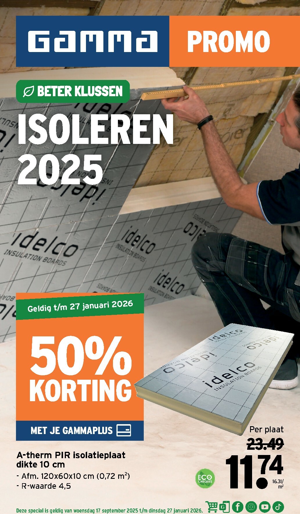 De Gamma - Isolatiespecial folder geldig vanaf 17/09 t/m 27/01