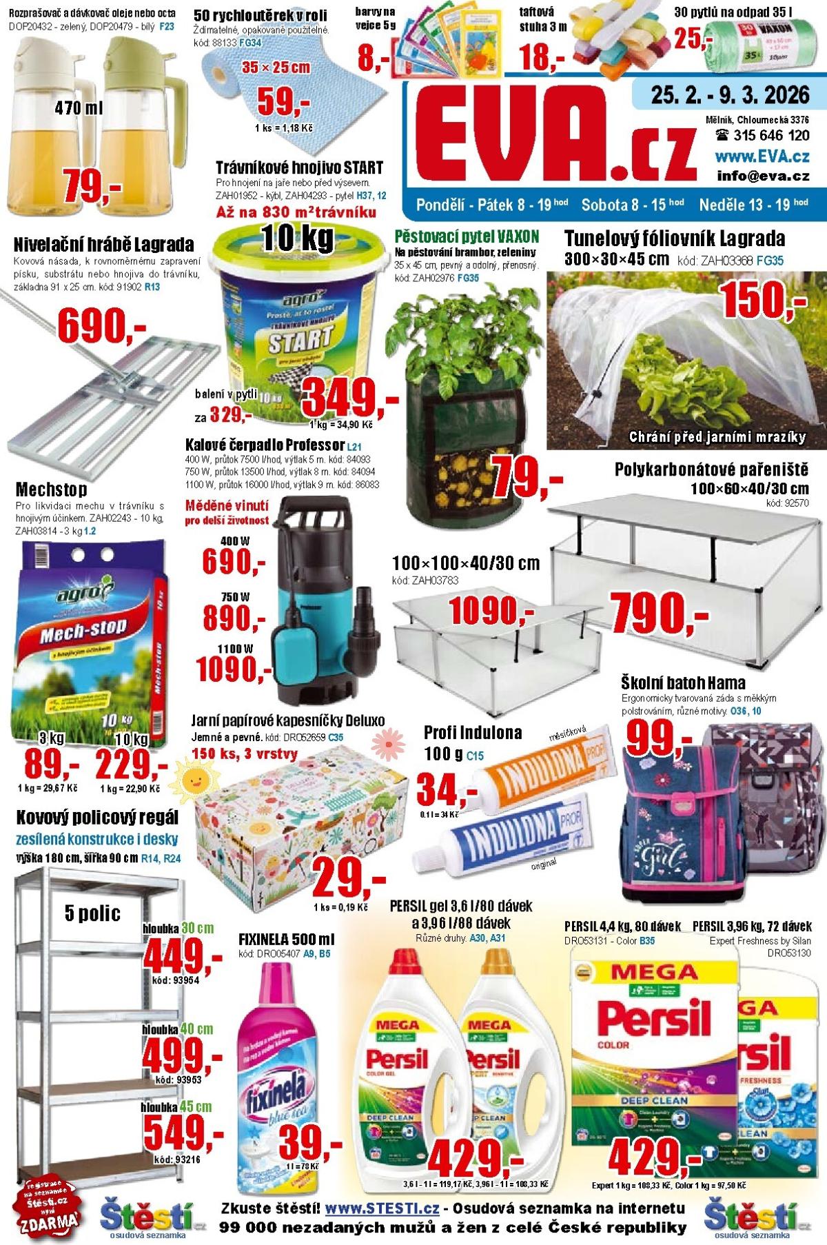 EVA.cz leták platný od středy 25.02.2026 do pondělí 09.03.2026