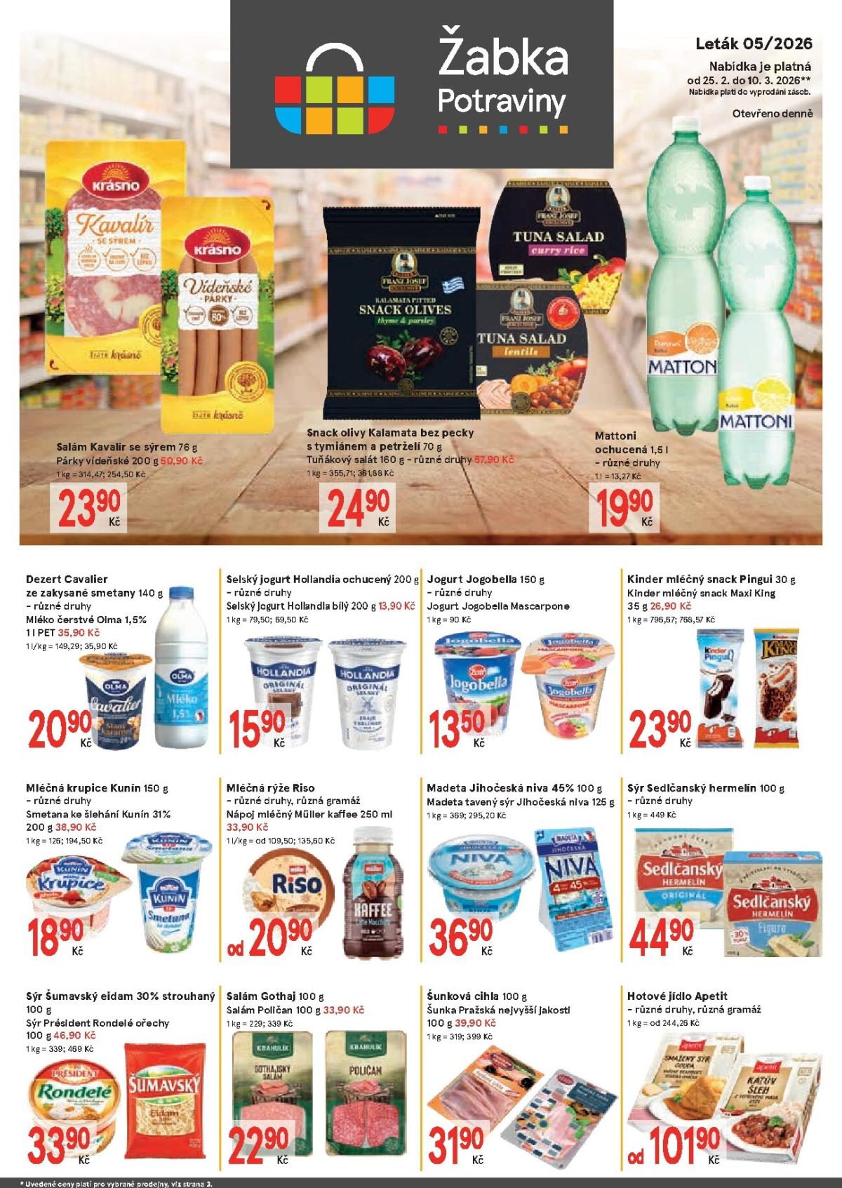 Žabka leták platný od středy 25.02.2026 do úterý 10.03.2026