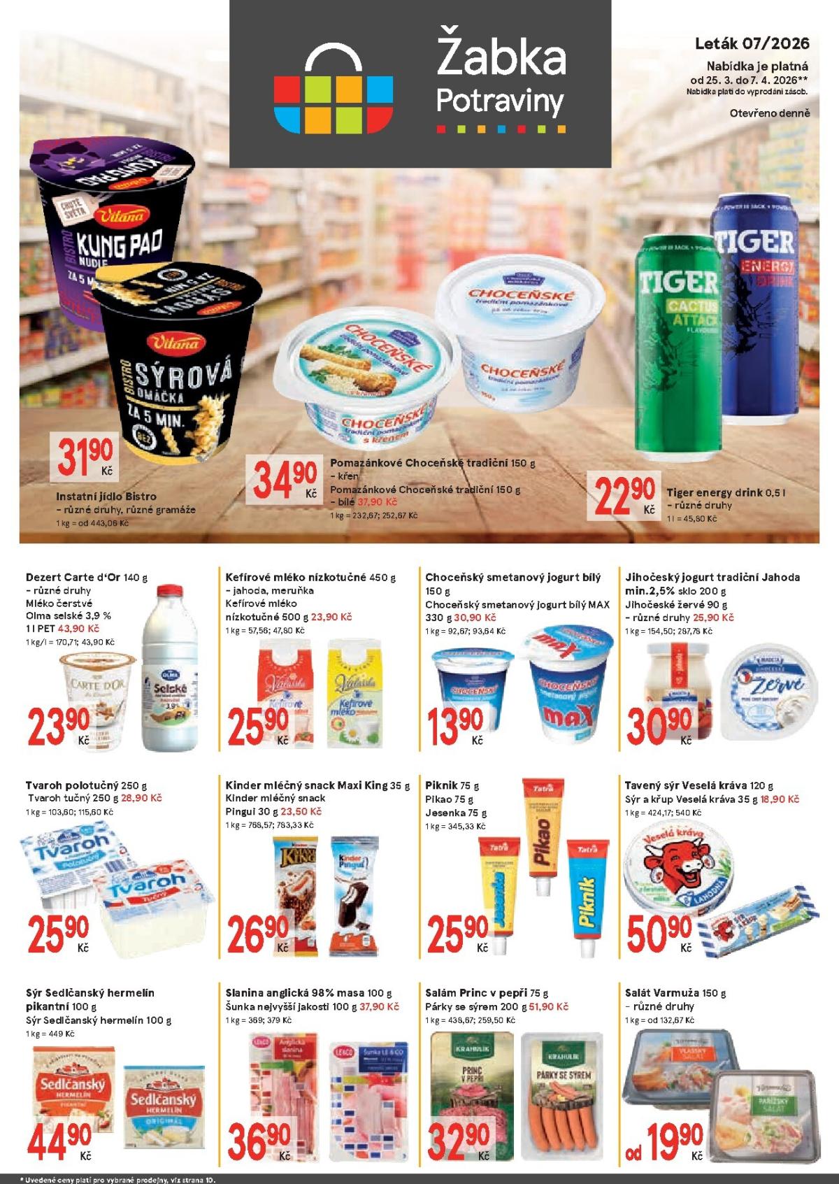 Žabka leták platný od středy 25.03.2026 do úterý 07.04.2026