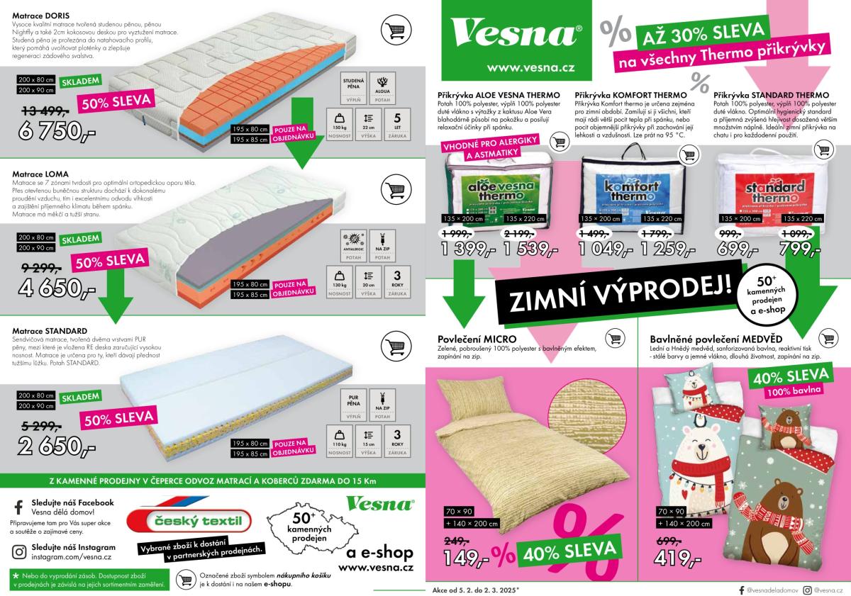 Leták Vesna - Zimní výprodej od 05.02. do 02.03.