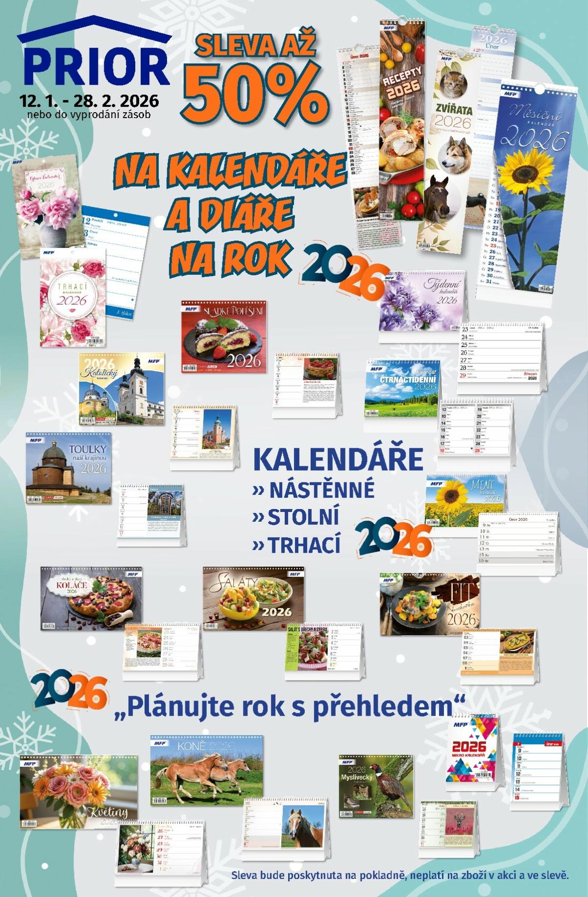 Aktuální leták Prior - Kalendáře a diáře od 12.01. do 28.02.