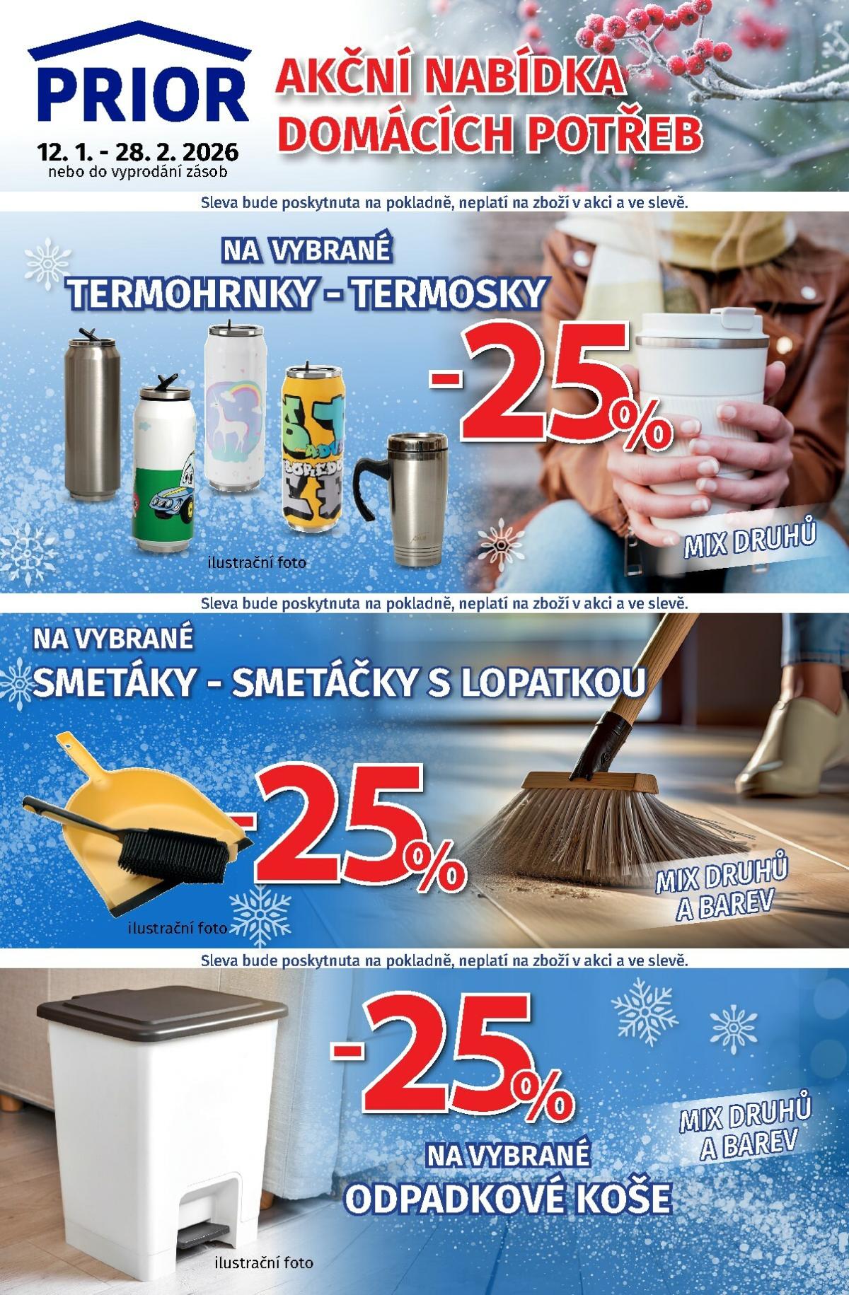 Aktuální leták Prior - Domácí potřeby od 12.01. do 28.02.