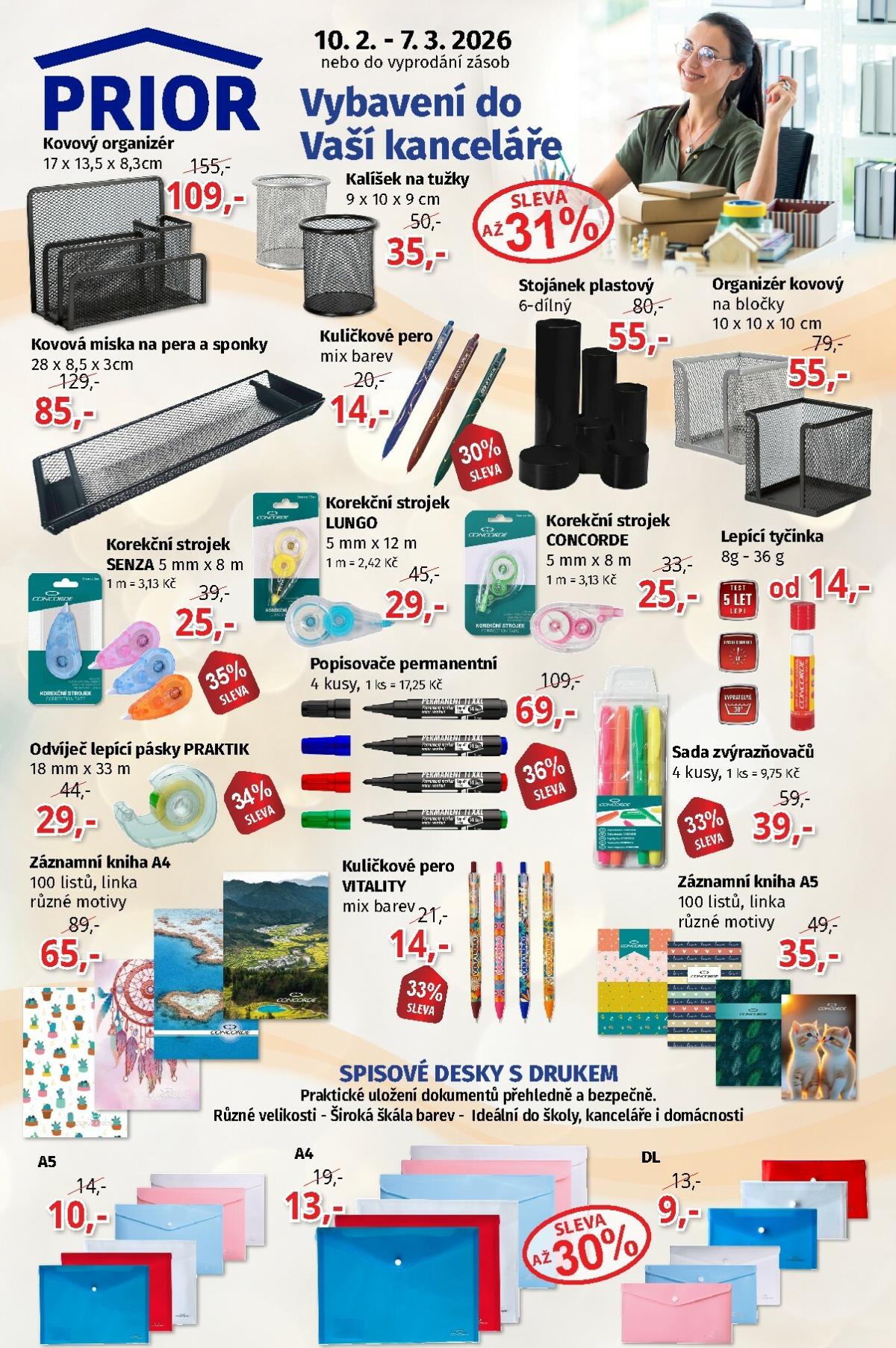 Prior - Vybavení do Vaší kanceláře leták platný od úterý 10.02.2026 do soboty 07.03.2026