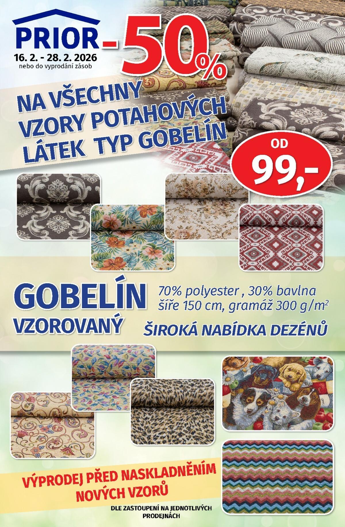 Prior - Látky leták platný od pondělí 16.02.2026 do soboty 28.02.2026
