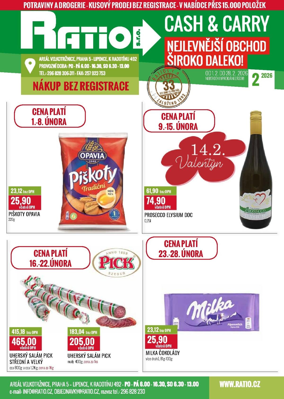 Ratio leták platný od neděle 01.02.2026 do soboty 28.02.2026
