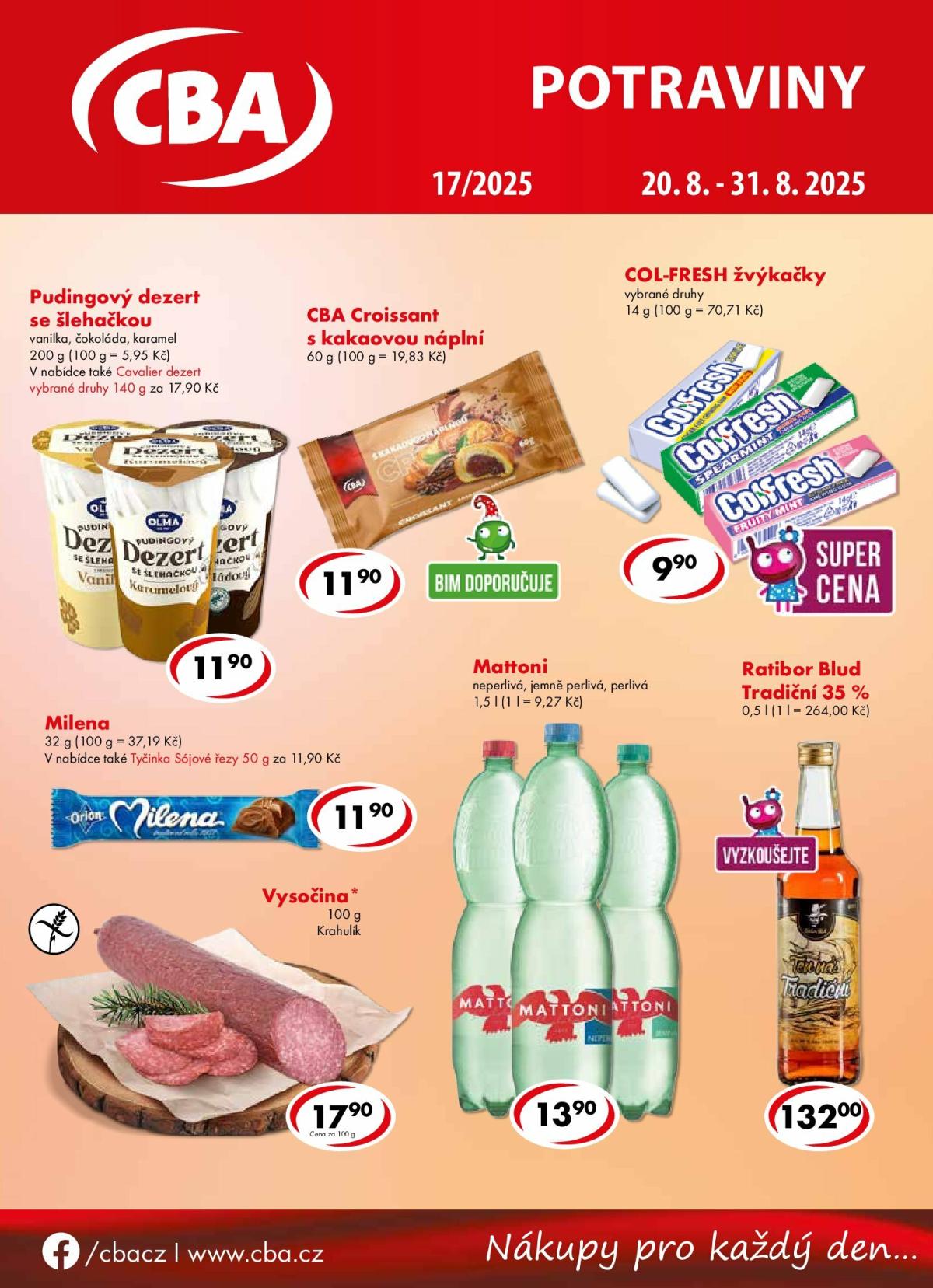 Leták CBA Potraviny od 20.08. do 31.08.